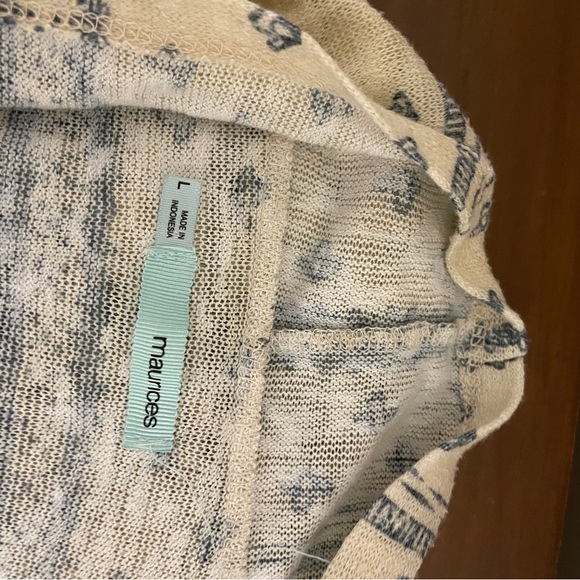 Maurice’s  Blue Patterned Cardigan - Picture 2 of 2